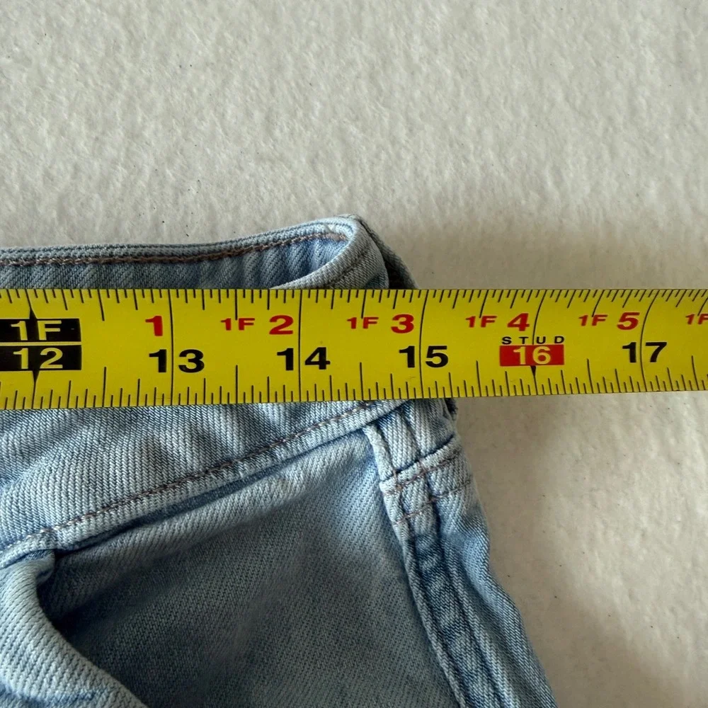 American Eagle Wide Leg Carpenter Jeans Womens 10 Light Wash Stretch Denim
